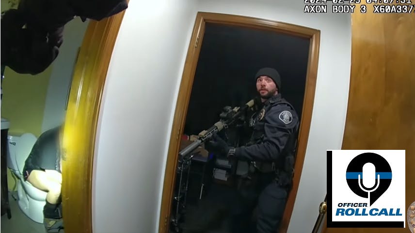 Lakewood, CO, police catch a burglary suspect taking a bathroom break.