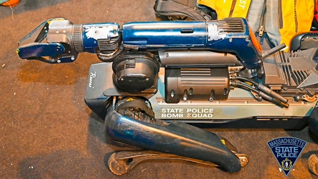 'Roscoe,' the Massachusetts State Police's robotic dog designed by Boston Dynamics, was shot three times when it was deployed to help a Cape Cod SWAT unit during a barricade situation March 6.