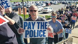 Lake County. IN, Sheriff&apos;s Department officers, staff and retirees picketed the slow pace of contract negotiations ahead of Tuesday&apos;s Lake County Council meeting.
