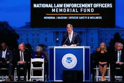 Bill Alexander, the CEO of the National Law Enforcement Officers Memorial Fund, speaks at the 36th Annual Candlelight Vigil on the National Mall in Washington, D.C., on May 13. Bill Alexander, the CEO of the National Law Enforcement Officers Memorial Fund, speaks at the 36th Annual Candlelight Vigil on the National Mall in Washington, D.C., on May 13.
