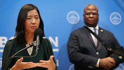 Boston Mayor Michelle Wu and Police Commissioner Michael Cox.