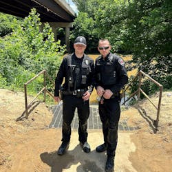 Eden, NC, Police Officer Josh Roberts and Officer Timothy Knight jumped into the Dan River on Tuesday to save a 3-year-old boy who had fallen into the water.