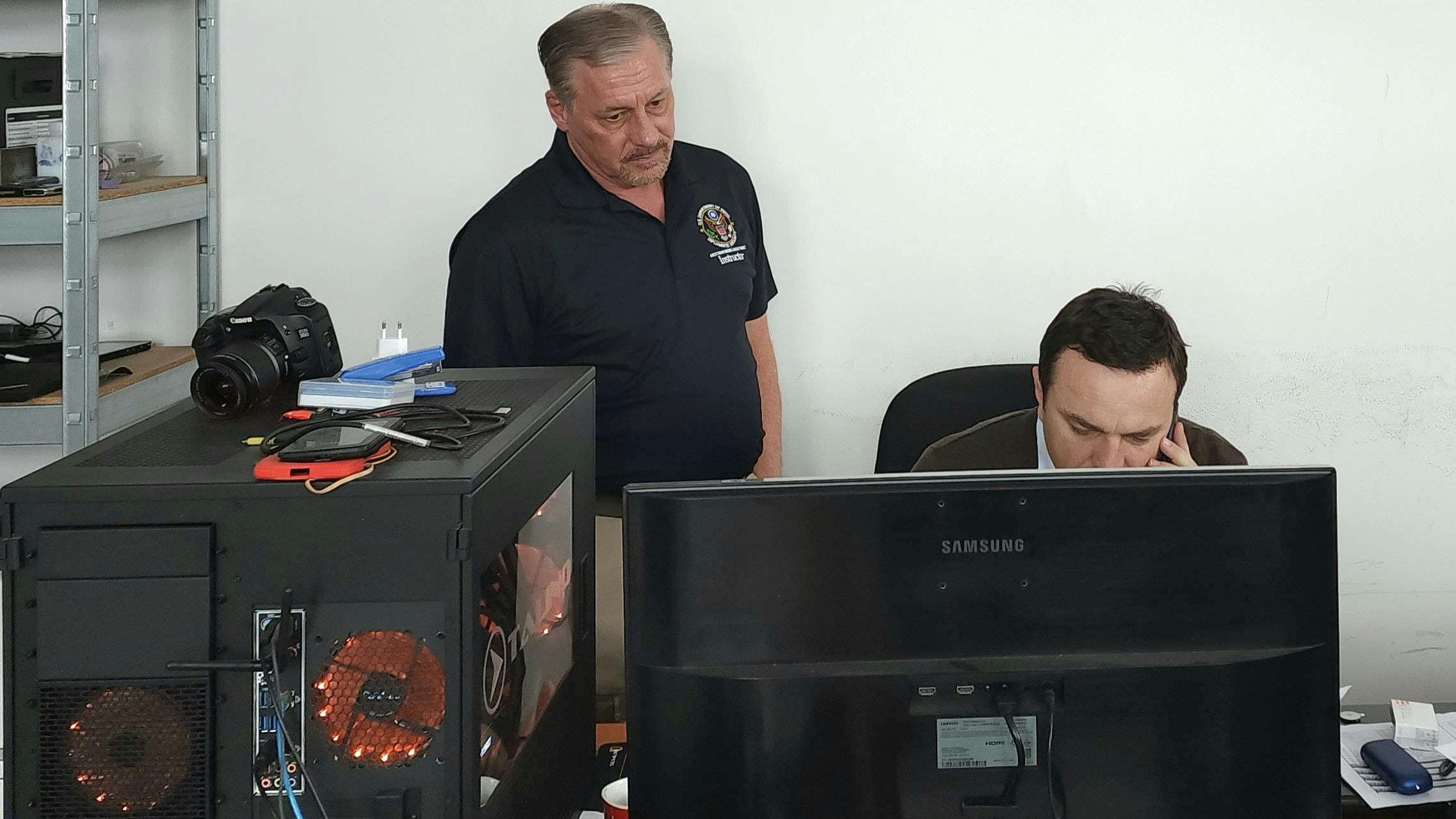 Mentor Lee Lerussi and Irhad Kos; Independent Inspector Digital Forensic Unit. Conducting work on Standard Operating Procedures.