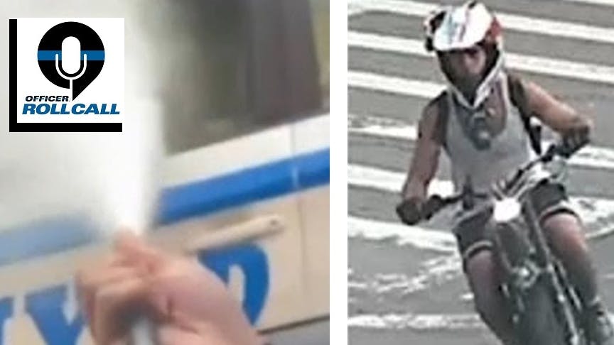NYPD officers were the target of two separate brazen attacks. In one incident, suspects pulled up to a traffic agent and sprayed a fire extinguisher at the officer. In another incident, an officer on a scooter was punched while escorting motorcyclists out of Central Park.