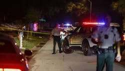 Hillsborough County, FL, sheriff&apos;s deputies investigate a homicide on Cactus Wren Place where a son shot and killed his mother in father and was then killed after a shootout with deputies Sunday.