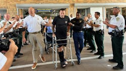 A Hillsborough County Sheriff's Deputy Kalin Hall, who was seriously injured after he was struck by a fleeing suspect last week, has been released from the hospital. A Hillsborough County Sheriff's Deputy Kalin Hall, who was seriously injured after he was struck by a fleeing suspect last week, has been released from the hospital.