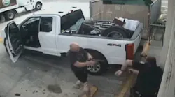 A man wanted on armed robbery charges was shot and wounded by a Jacksonville, FL, sheriff's officer after the suspect drew a weapon and charged at the officer in a gas station parking lot July 16.