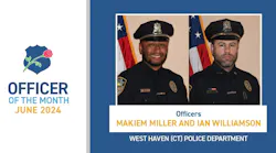 Officers Makiem Miller, left, and Ian Williamson