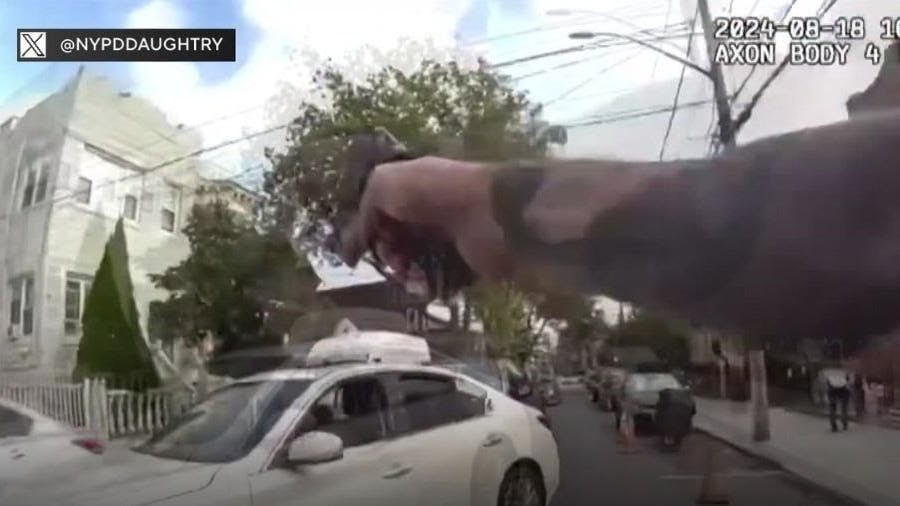 Wild bodycam video of police chase in Queens