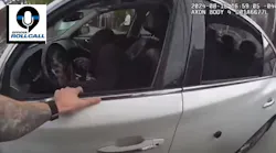An NYPD officer is pinned by a suspect fleeing a traffic stop.