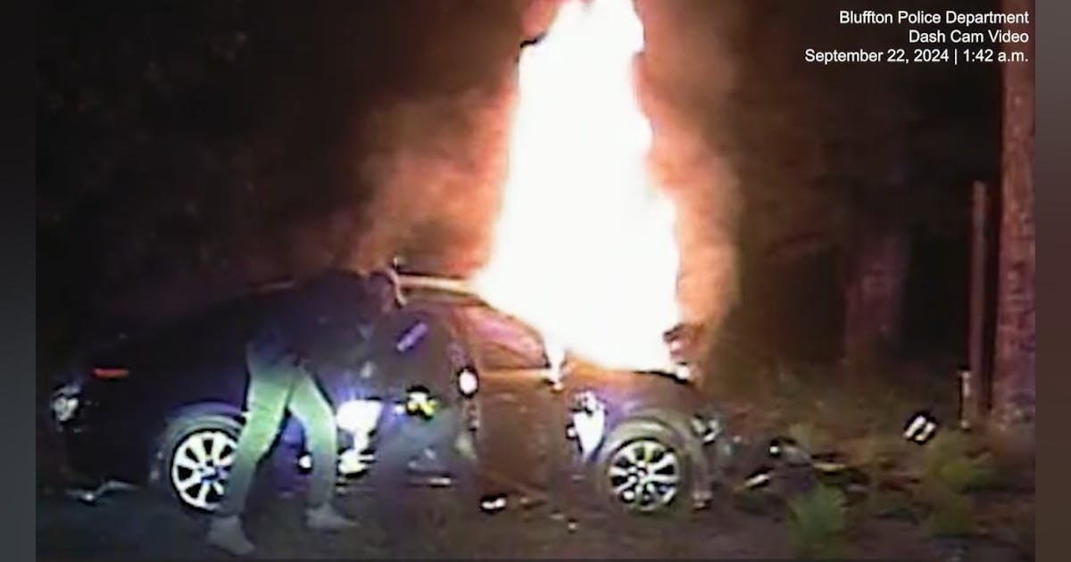 Video: S.C. Police Officer, Deputy Save Man from Fiery Car Crash