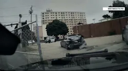 ‘Yo, chill!’: Dramatic new bodycam video shows driver repeatedly ramming police cruisers in Weymouth