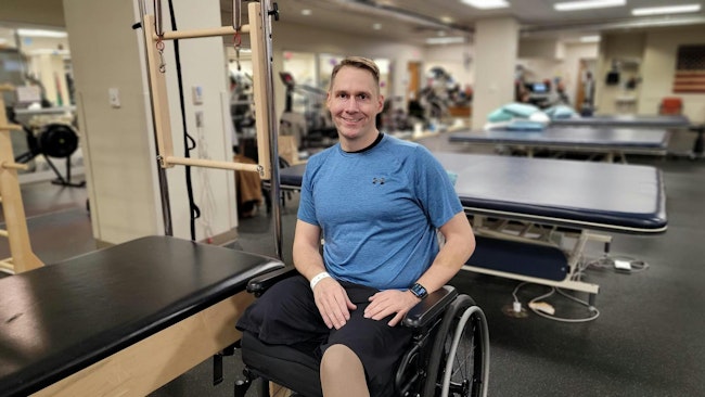 Sgt. Patrick Kepp, of the Montgomery County Police Department, at Walter Reed National Military Medical Center.