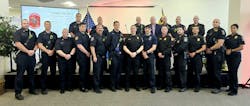 Sgt. Patrick Kepp, center, attended a ceremony to thank those who were the first to respond during his crash. Sgt. Patrick Kepp, center, attended a ceremony to thank those who were the first to respond during his crash.