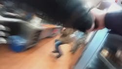 Body camera video shows a suspect stab a Shelby police sergeant before he is shot and killed inside an Arby's on Dec. 7. Body camera video shows a suspect stab a Shelby police sergeant before he is shot and killed inside an Arby's on Dec. 7.