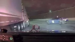 DASH CAM | Troopers jump barrier before semi slides into crash scene, hits patrol vehicles