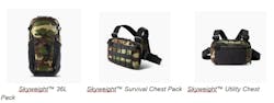 (From Left) Skyweight™ 36L, Skyweight™ Survival Chest Pack and Skyweight™ Utility Chest Pack. (From Left) Skyweight™ 36L, Skyweight™ Survival Chest Pack and Skyweight™ Utility Chest Pack.
