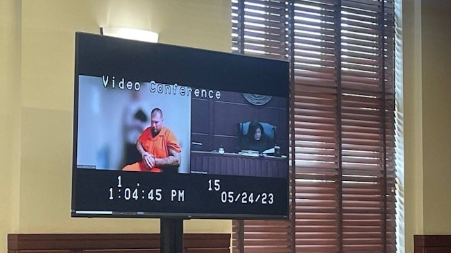 Steven Sheangshang appeared in Fayette District Court Wednesday via Zoom.