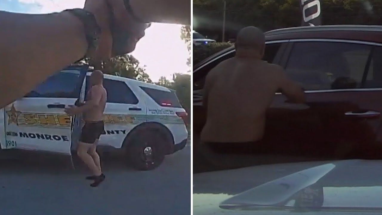 A Man Accused Of Severely Beating And Strangling His Ex Girlfriend Allegedly Attacked A Responding Monroe County Sheriff's Office Sergeant In Key Largo Before Stealing His Cruiser And Then Carjacking An Suv