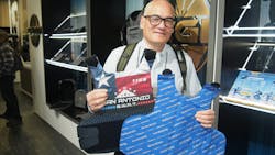 Point Blank Body Armor had amazingly lightweight panels in their Elite EXO EXKIIIA soft armor. This is a Level IIIA vest. The material weighs .847 lbs/sq ft, or almost nothing in the hand. Point Blank Body Armor had amazingly lightweight panels in their Elite EXO EXKIIIA soft armor. This is a Level IIIA vest. The material weighs .847 lbs/sq ft, or almost nothing in the hand.