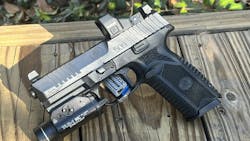 Meet the FN 509MRD-LE weapon system. Duty weapon + light + optic. Meet the FN 509MRD-LE weapon system. Duty weapon + light + optic.