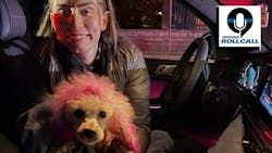 Garfield, NJ, police helped rescue a pink-dyed poodle that escaped from its home and swam across a frigid river to a small island. Garfield, NJ, police helped rescue a pink-dyed poodle that escaped from its home and swam across a frigid river to a small island.