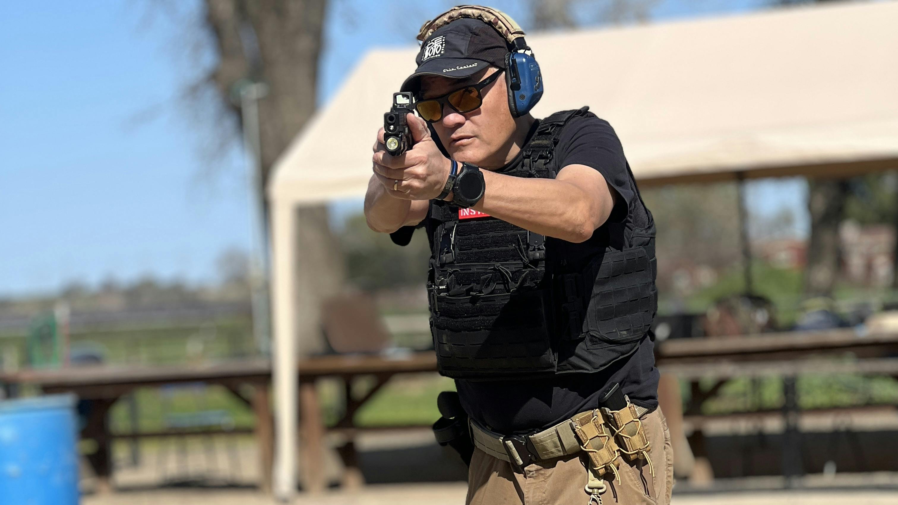him a seamless transition from range duty to off duty. The setup needed an optic, light, and had to fit the duty holster. The Glock, Holosun, Streamlight, and Mec-Gar system turned out to be the best choice.