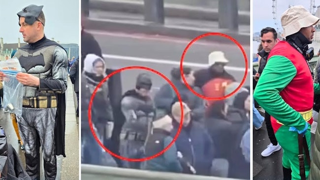 Because Undercover Officers' Faces Had Become Too Well Known, London Police Had To 'think Outside The Box' To Catch Two Scammers That Meant Dressing As Caped Crusaders To Detain Suspects Targeting Tourists On Westminster Bridge