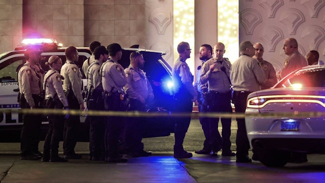 Las Vegas police investigate a possible shooting at Circus Circus hotel-casino on March 15.
