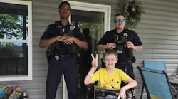 Humboldt, TN, police officers recently visited Joseph, an 8-year-old boy with autism who is a fan of his local law enforcement agency, while the boy was recovering from 'a tough surgery.'