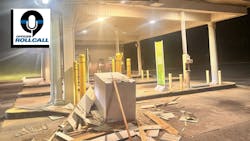 A man allegedly stole an excavator April 16 as part of a plan to try to take an ATM next to the DeFuniak Springs, FL, police station. A man allegedly stole an excavator April 16 as part of a plan to try to take an ATM next to the DeFuniak Springs, FL, police station.