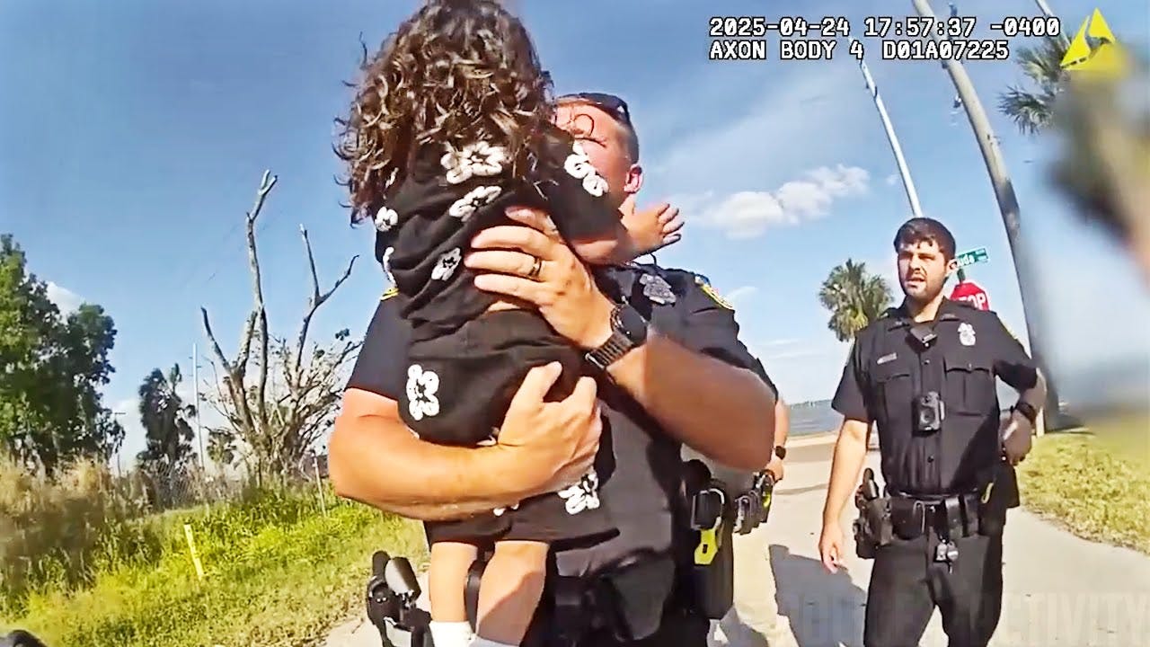 Quick Actions By Tampa Police On Patrol Saved The Life Of A Boy Choking On A Small Tomato When They Were Flagged Down And Swiftly Dislodged The Vegetable From The Child's Throat
