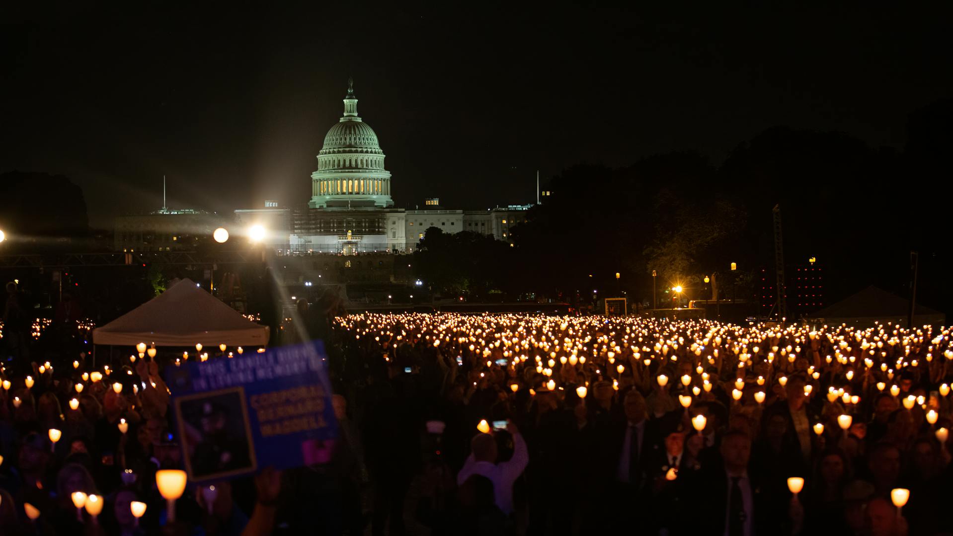 Thousands attended the 33rd Annual Candlelight Vigil hosted by the National Law Enforcement Officers Memorial Fund on the National Mall in Washington, D.C., in 2021.
