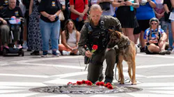 Rose and wreath layings were part of the National Police K-9 Memorial Service on Sunday at the National Law Enforcement Officers Memorial in Washington, D.C.