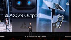 Rick Smith, CEO and Founder of Axon Enterprise, announces the Axon Outpost fixed ALPR camera at Axon Week at the Phoenix Convention Center in April. Rick Smith, CEO and Founder of Axon Enterprise, announces the Axon Outpost fixed ALPR camera at Axon Week at the Phoenix Convention Center in April.