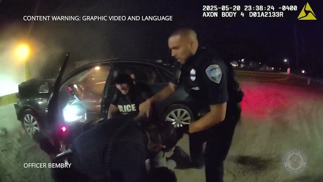 A Bradenton Police Officer Was Dragged By A Vehicle About 150 Feet During A Traffic Stop When A Driver Refused To Turn Off His Car's Engine And Sped Away With The Officer Pinned Against The Dashboard