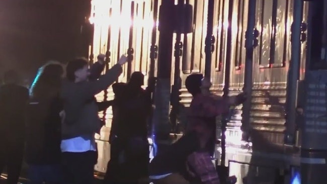 An Lapd Cruiser Was Tagged And Officers Were Assaulted And Overwhelmed By A Crowd Of Over 1,000 Partygoers At An Illegal Downtown Event