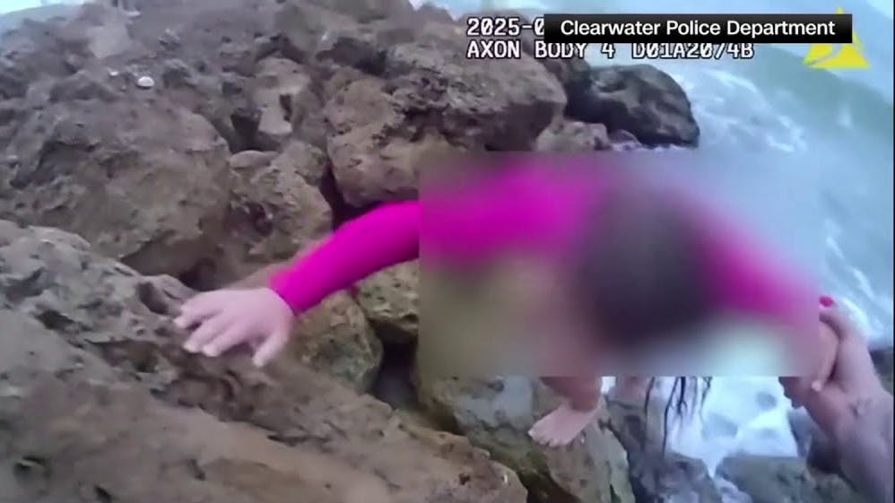 A Non Verbal Autistic Girl Who Didn't Know How To Swim Was Wandering On Rocks Behind A Beachfront Hotel Near A Construction Site When She Was Found And Rescued By A Clearwater Police Officer