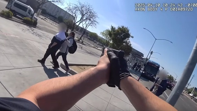Body Camera Footage Captured A Fresno Police Officer Fatally Shooting A Woman Holding A 6 Inch Knife On Another Woman And Using Her As A 'human Shield' At A Bus Stop