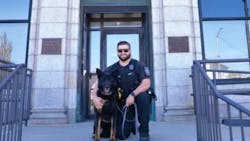 Officer Brian Sanchioni and his K-9 partner Titan Officer Brian Sanchioni and his K-9 partner Titan