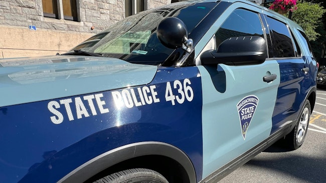 A Massachusetts State Police Was Able To Get Out Of His Cruiser After It Crashed And Overturned On Interstate 495 In Tewksbury While He Was Responding To A Previous Crash