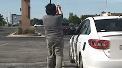 An Edmond, OK, police officer was conducting a traffic stop May 1 when a man carrying a butcher knife pepper-sprayed and struggled with the officer before stabbing him.