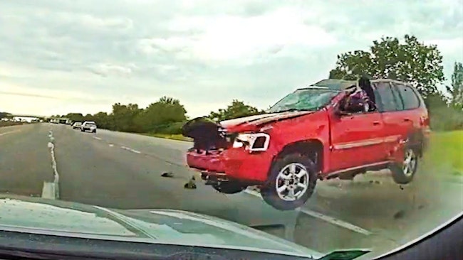 A Suspect Vehicle In Montgomery County Drove On The Wrong Side Of The Interstate And A Person In The Truck's Bed Unloaded Wood Boards On The Road With Deputies And Other Law Enforcement Officers In Pursuit