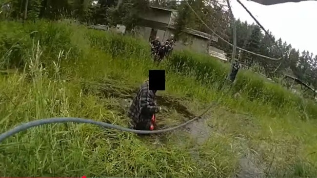 A Pierce County Sheriff's Deputy Used An Inventive Method From The Old West When Used A Lasso To Apprehend A Man Accused Of Threatening His Parents With A Chainsaw Before Jumping Into A Nearby Pond
