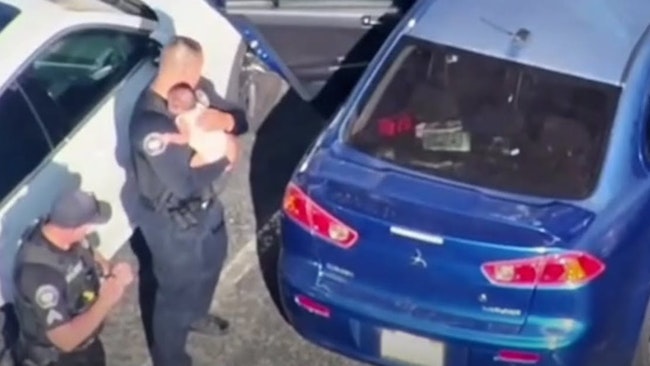 Corona Police Officers Smashed A Window In Order To Save A Baby In Distress After The Child Was Inside A Hot Vehicle With The Engine Off And Windows Up On A 95 Degree Day