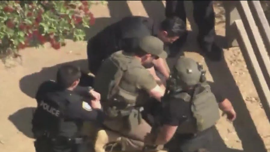 A Man Allegedly Involved In An Earlier Shooting Of Two Teens In A Self Driving Taxi Is Accused Of Ambushing And Opening Fire On A Pursuing Santa Monica Police Officer Near An Outdoor Mall