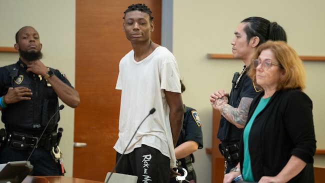 Taevon Hargrove is arraigned in Bronx Supreme Court on Wednesday.