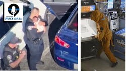 Corona, CA, police officers rescue a child left in a parked 110-degree car (left) and Tuscaloosa, AL, police are trying to solve the mystery of the Scooby-Doo thief. Corona, CA, police officers rescue a child left in a parked 110-degree car (left) and Tuscaloosa, AL, police are trying to solve the mystery of the Scooby-Doo thief.