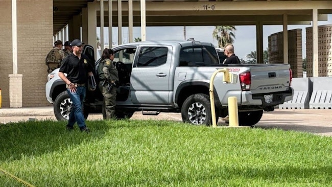 An Armed Suspect In Tactical Gear Was Fatally Shot After He Opened Fire At The Us Border Patrol Rio Valley Sector, Wounding A Mc Allen Police Officer In The Knee And Injuring Several Other Officers