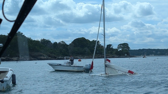 A Manchester-by-the-Sea Police, MA, sergeant rescued five teen boys from a sinking sailboat in the harbor Thursday.